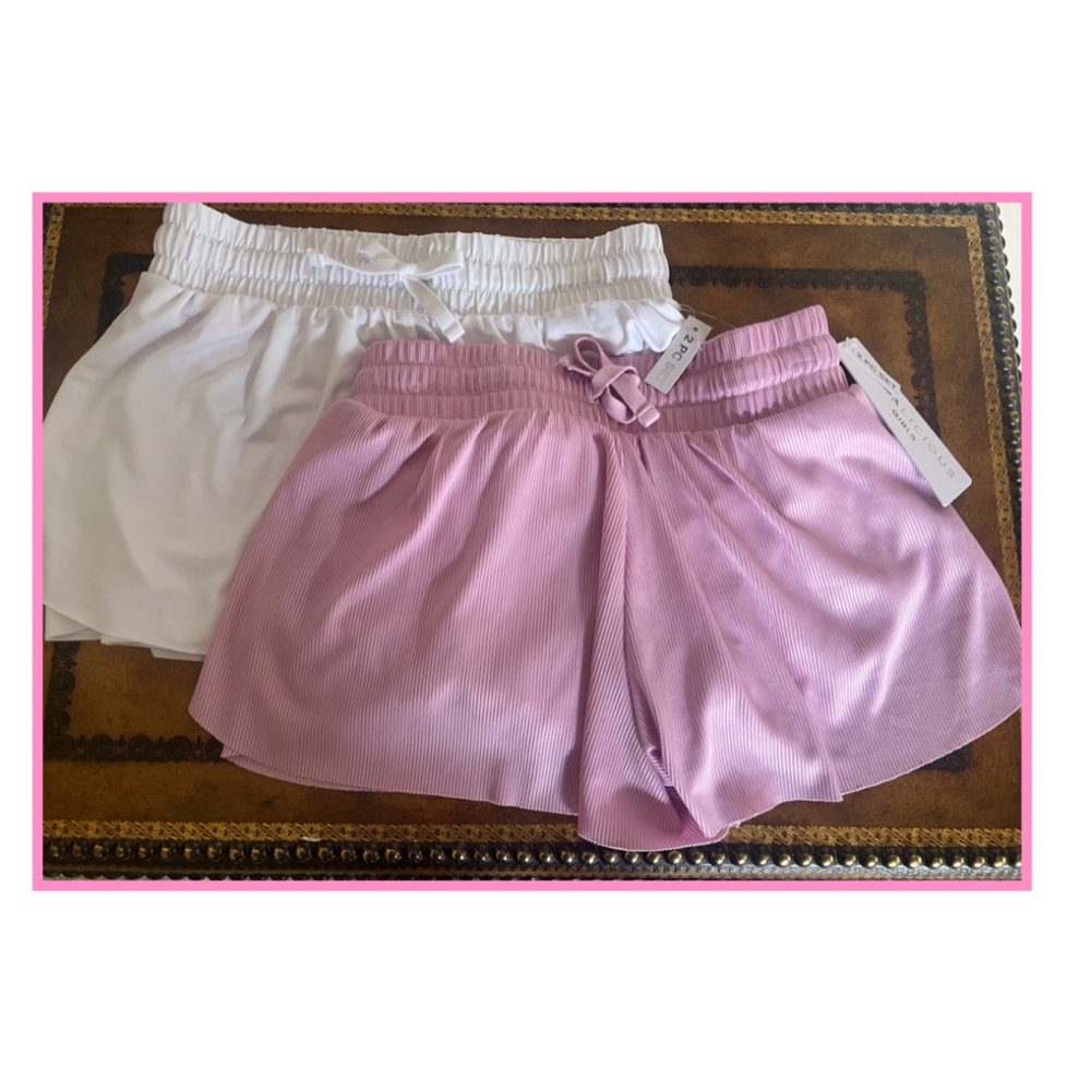 YOGALICIOUS GIRLS SHORTS SKORTS  NEW BUNDLE OF 2 SZ 10/M PERFECT! MFP $58